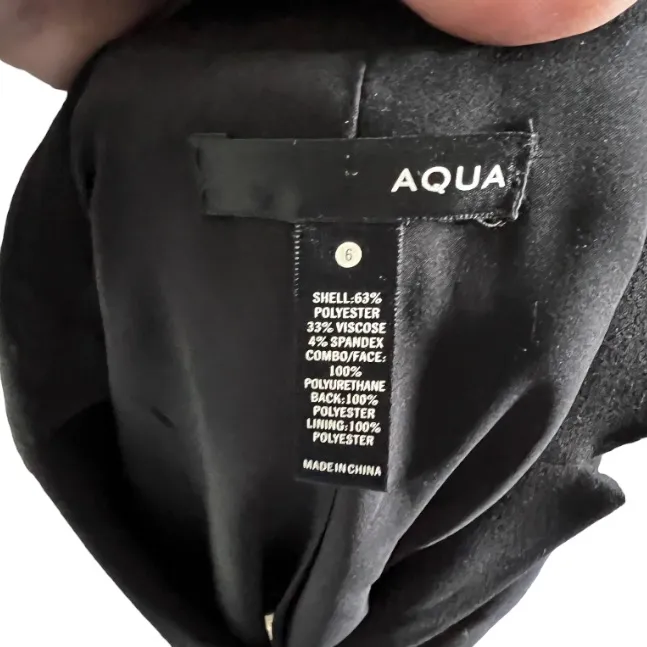 Aqua‎ Black Blazer Vegan Leather - Image 5