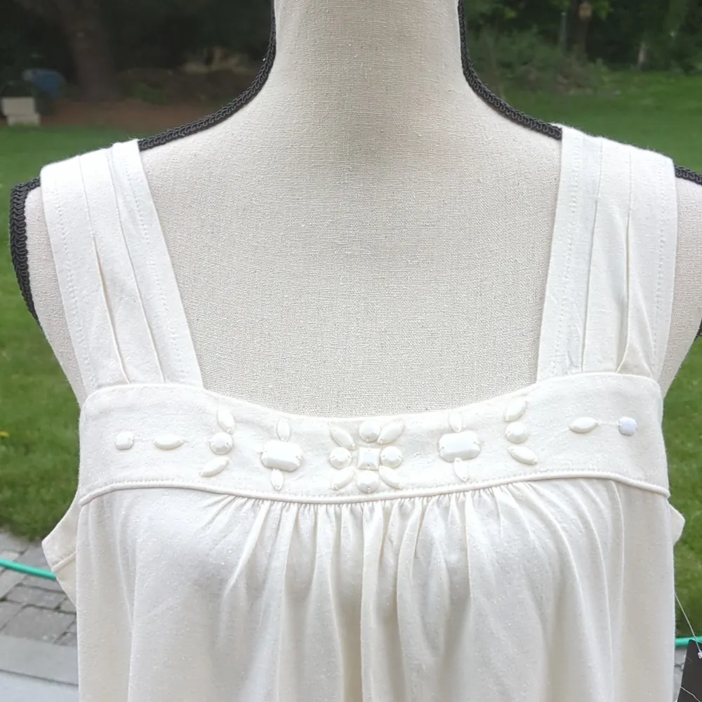 NWT A.N.A Jeweled Straight Neckline Sleeveless Top - Image 3