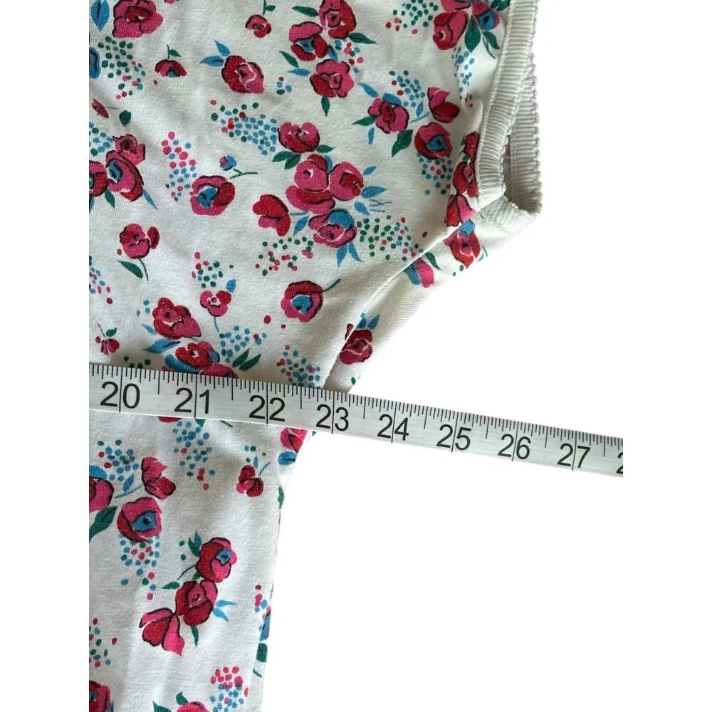 Colter Bay Super Cute 80s vintage On Trend Floral Sweater Top Short Sleeve M Pink Size M - Image 4