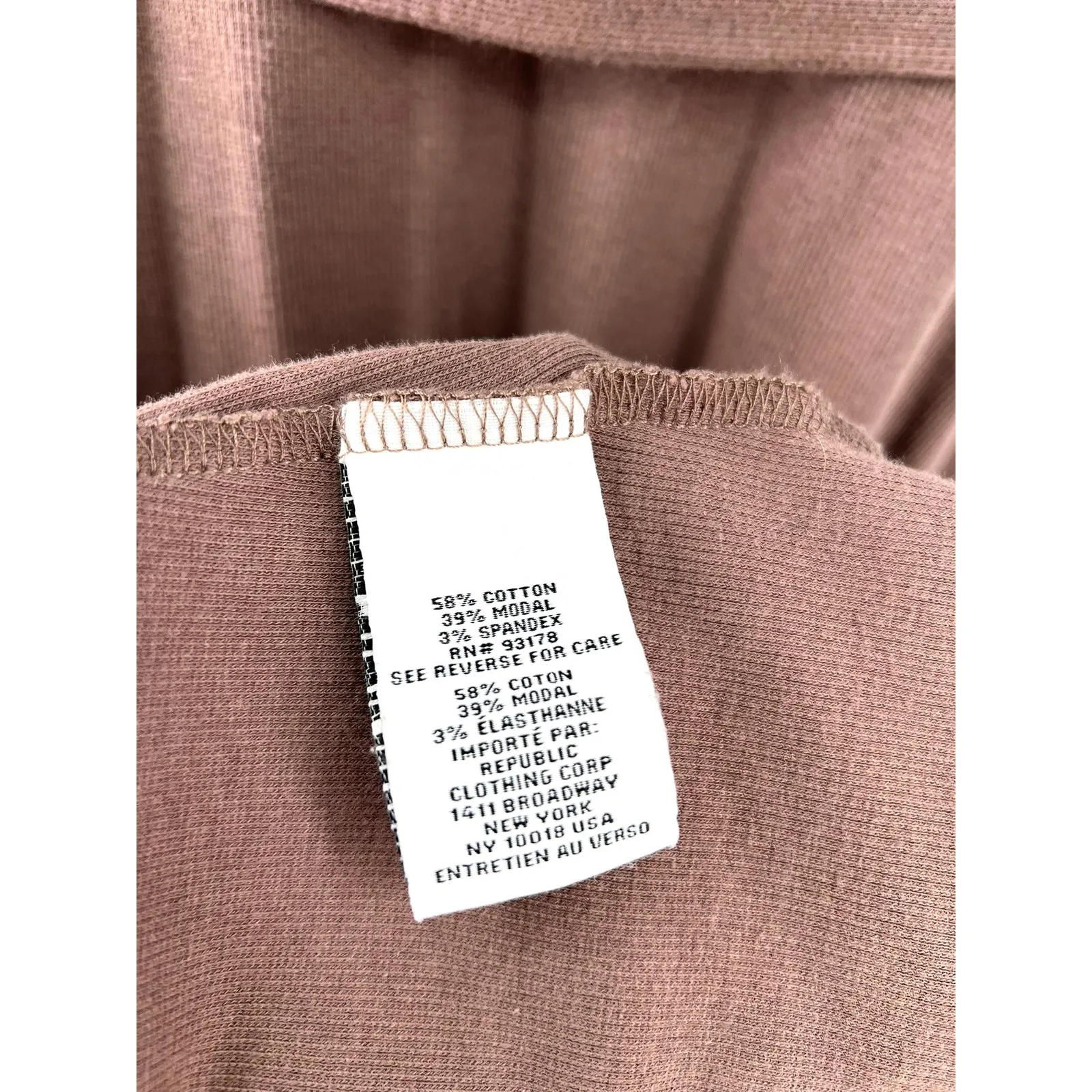 MAGASCHONI XS Midi Dress Ribbed T Shirt Casual Short Sleeve Brown Slit Stretch - Image 7