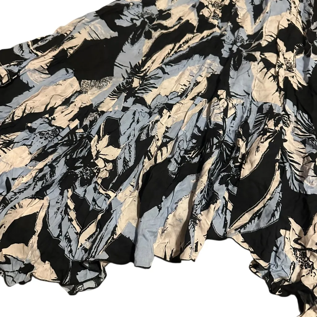 Intimately Free People Heat Wave Blue Floral Maxi Dress Spaghetti Strap Large - Image 6