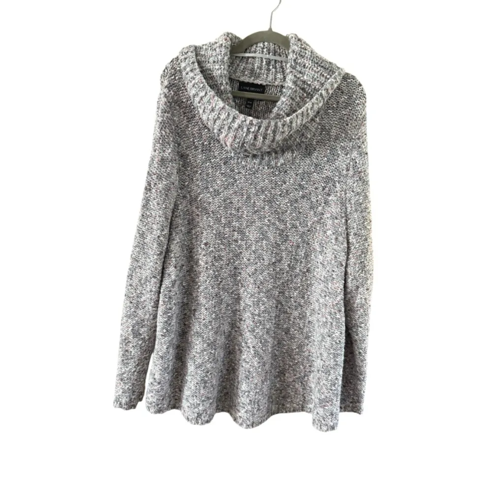 Lane Bryant Plus Heather Grey Cowl Neck Sweater 18/20 - Image 2