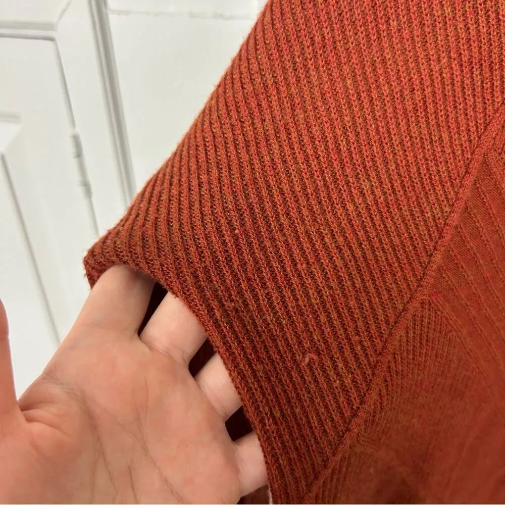 Smartwool Burnt Orange Merino Wool Blend Cable Knit Sweater Size L - Image 8