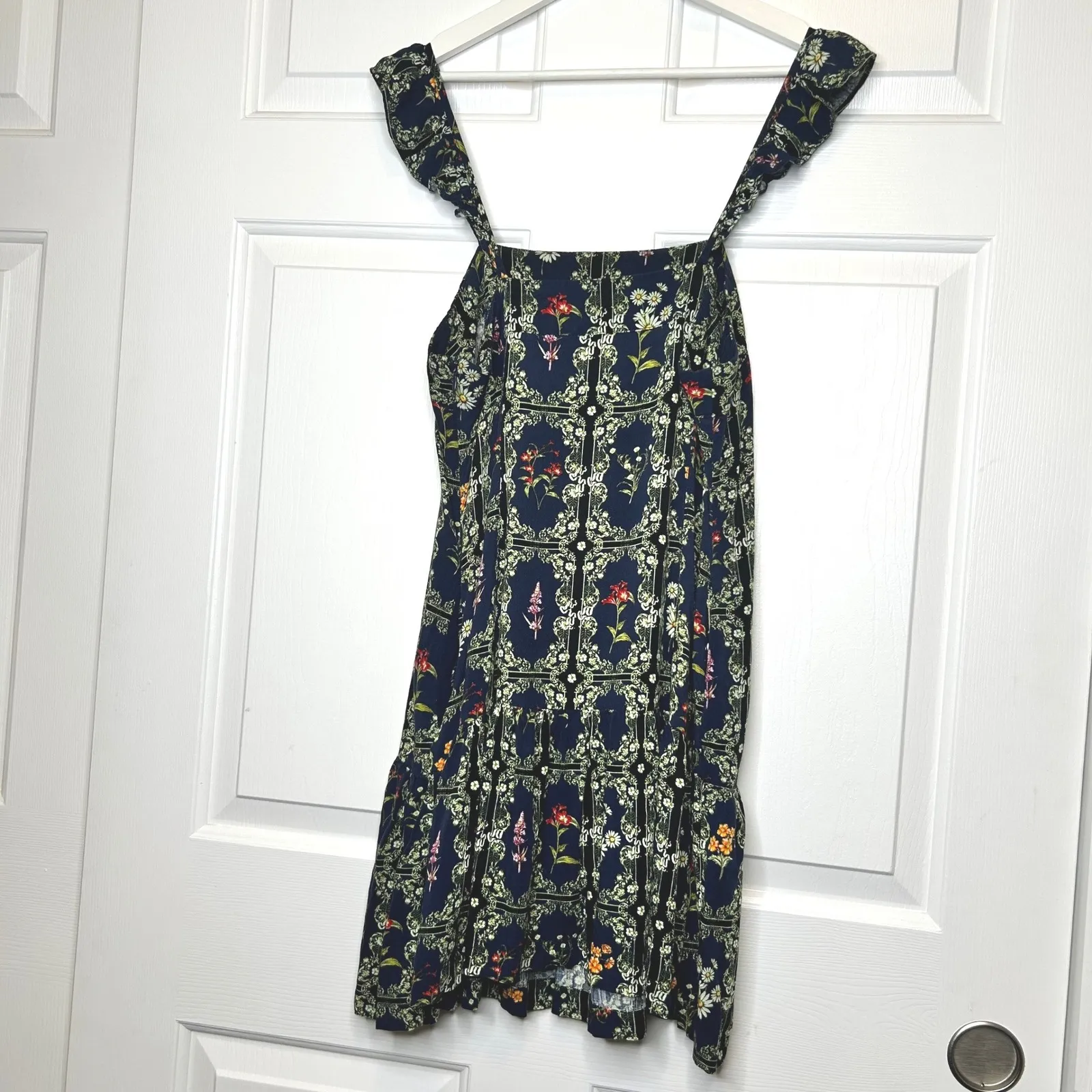 Agua Bendita Floral Print Navy Blue M - Image 5