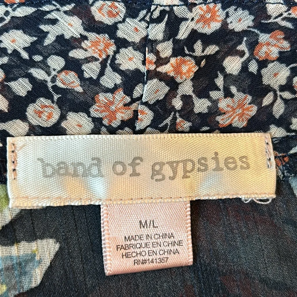 Band of Gypsies Floral Semi Sheer Kimono Cardigan Size M/L - Image 6