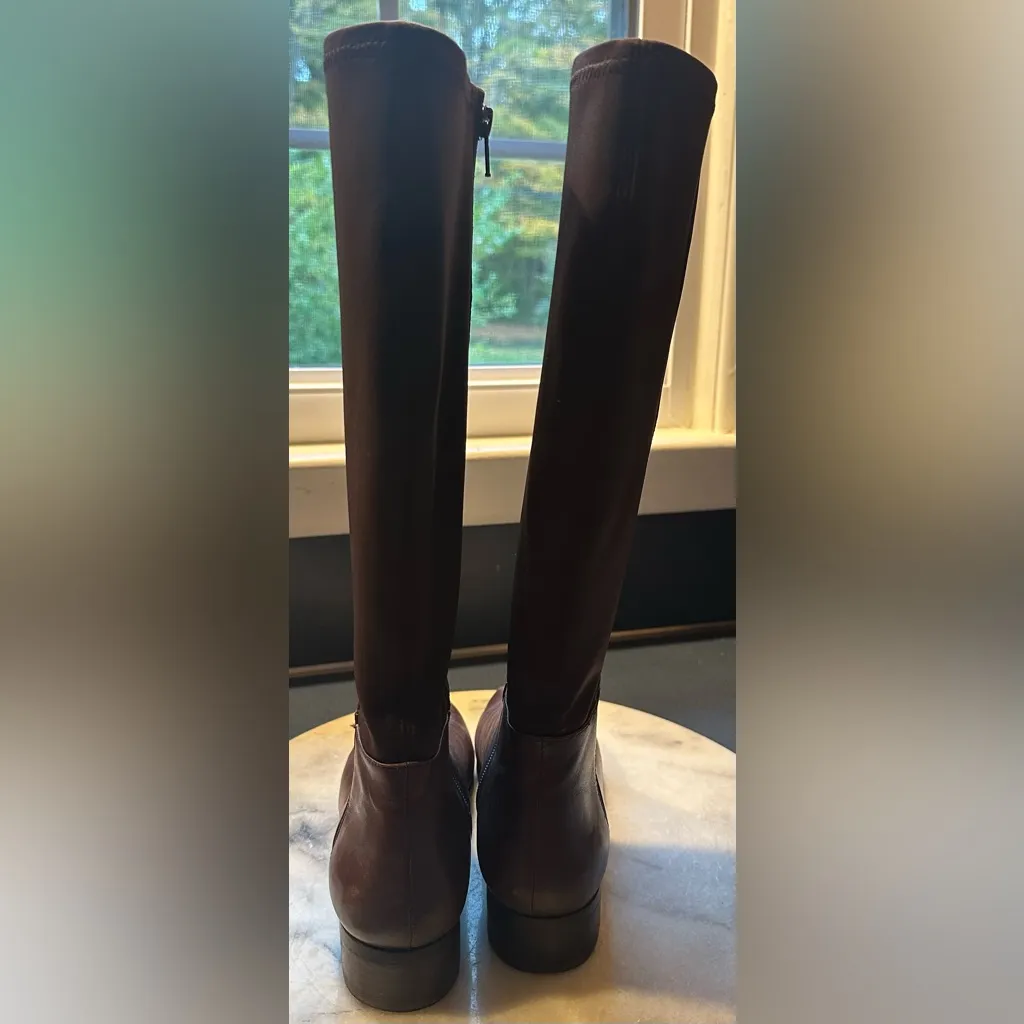 NINE WEST VINTAGE AMERICA  Brown Leather Knee-High Selenao Riding Boots Sz 6.5 - Image 4