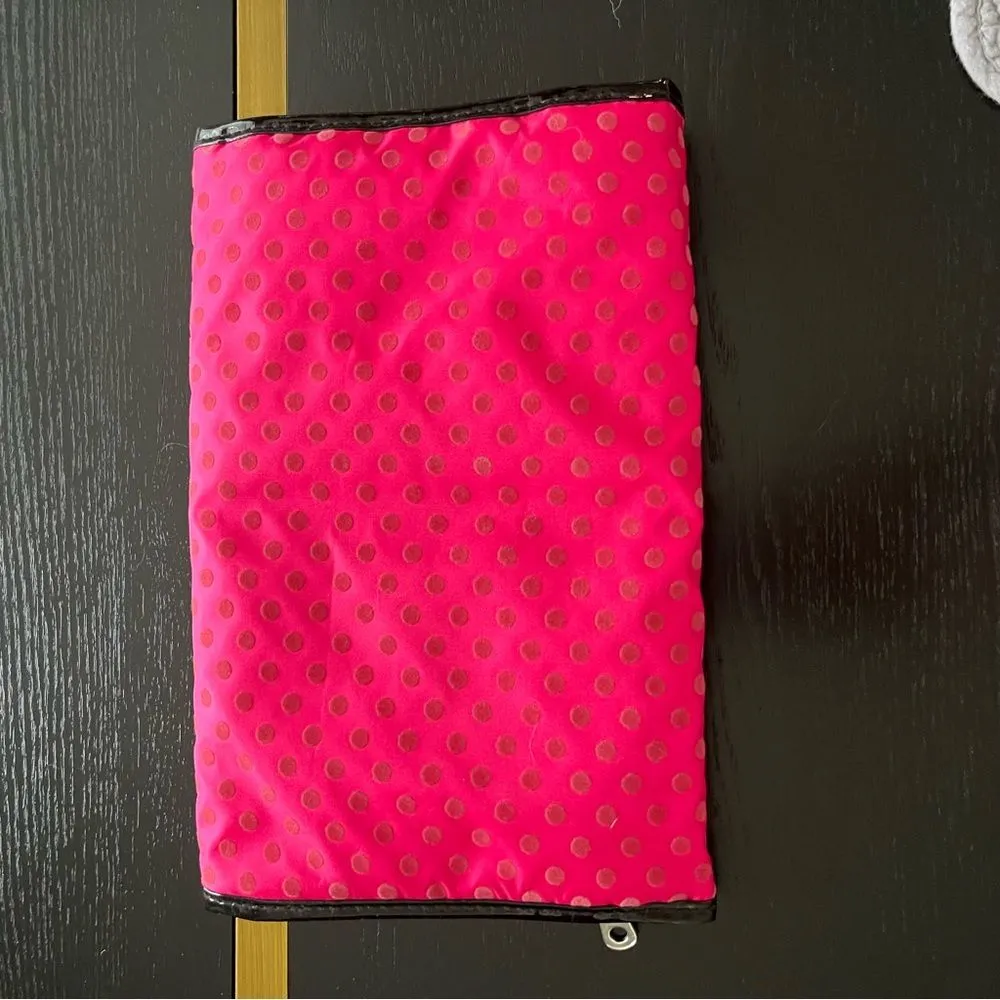 SOHO London Soho New York Pink Polka Dot Hanging Travel Makeup Bag Organizer EUC - Image 5