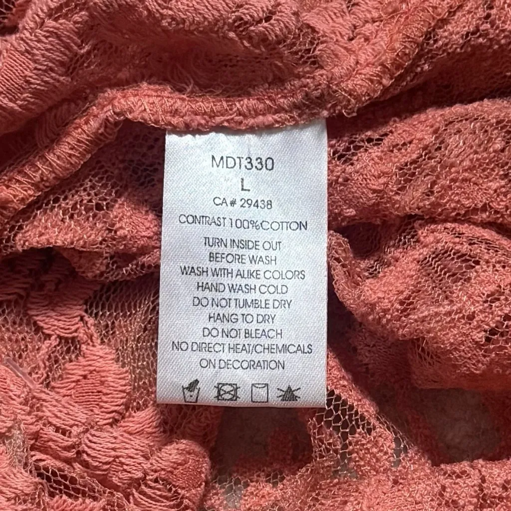 Y2K Miss Me Boho Rhinestone Lace Button up Blouse Cottagecore Rodeo Country L - Image 9