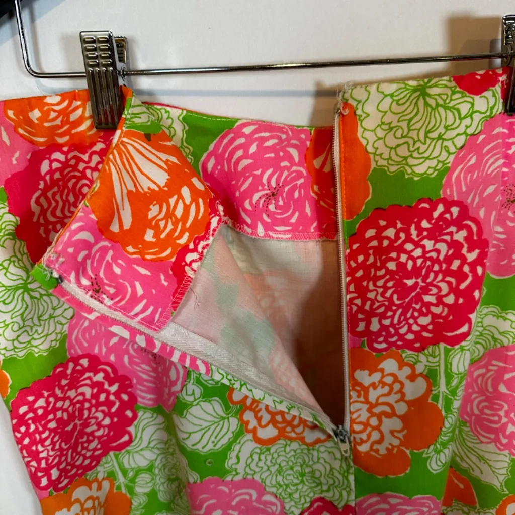 Lilly Pulitzer THE LILLY White Label Vintage Cotton Floral Flower Mini Skirt 12 - Image 7
