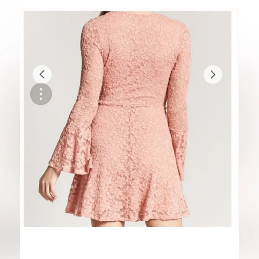 Ambiance floral lace dress women’s size small bell long sleeve dusty rose - Image 9