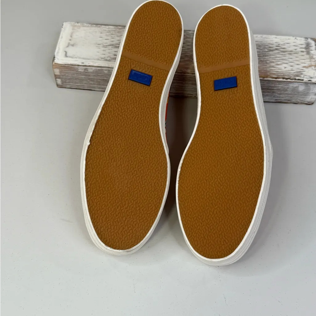 KEDS x RIFLE PAPER CO. Triple Decker Floral Slip On Platform Sneakers Orange - Image 7