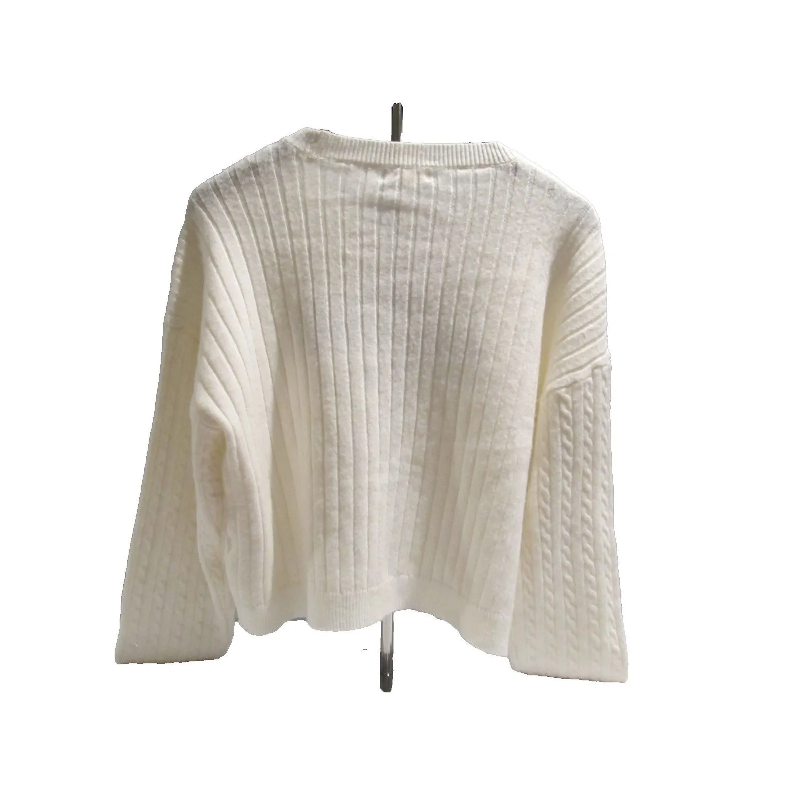 Ultra Flirt Cable Knit Crop Sweater – NWOT – White – “California” Graphic - Image 3
