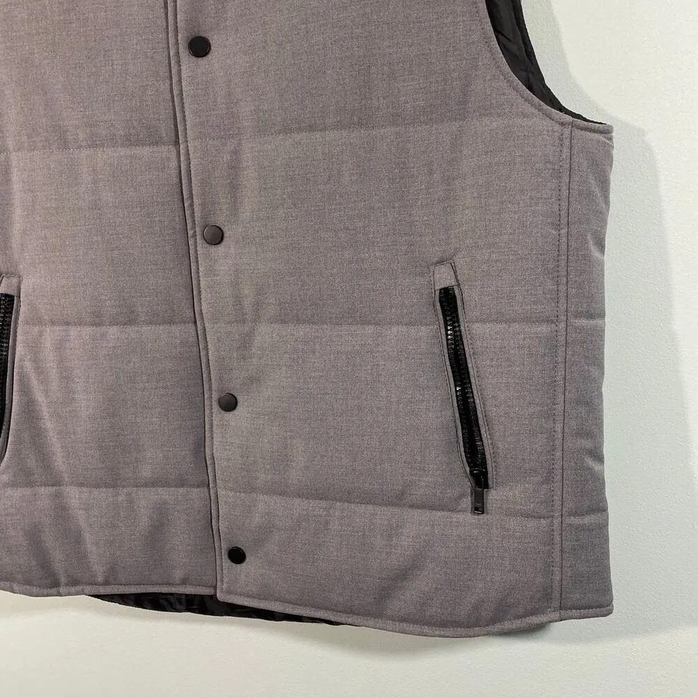 Zara Women's Grey Thermore Insulated Boxy Structure Button Up Vest Size XL - Image 4