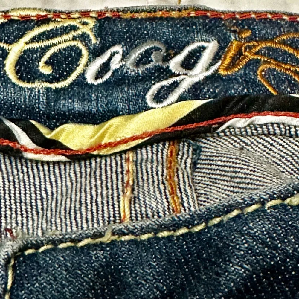 COOGI Blue Flare Medium Wash Jeans with Metallic Details Embroidered Low Rise - Image 8