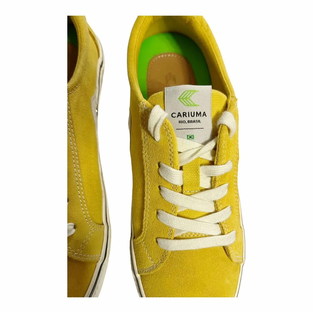 CARIUMA Yellow Sneakers OCA Low Canvas Lace Up Logo Round Toe Shoes EU 37 US 6.5 - Image 6