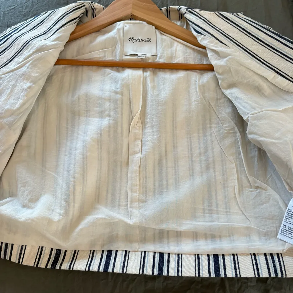 Madewell Crop Cardigan Jacket Zip-Up. Size Small. - Image 14