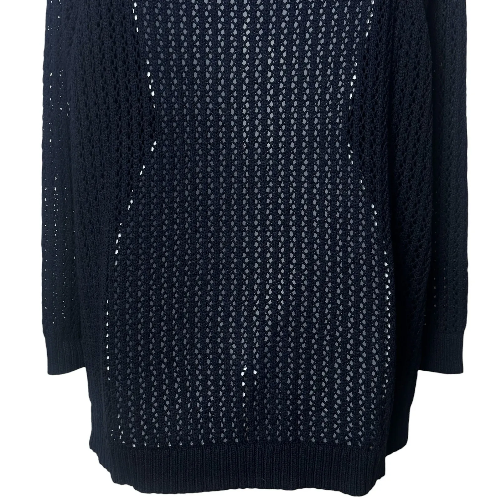 Talbots Navy Open Stitch Sweater Crew Neck Comfort Capsule Coastal Chic 2XP - Image 7