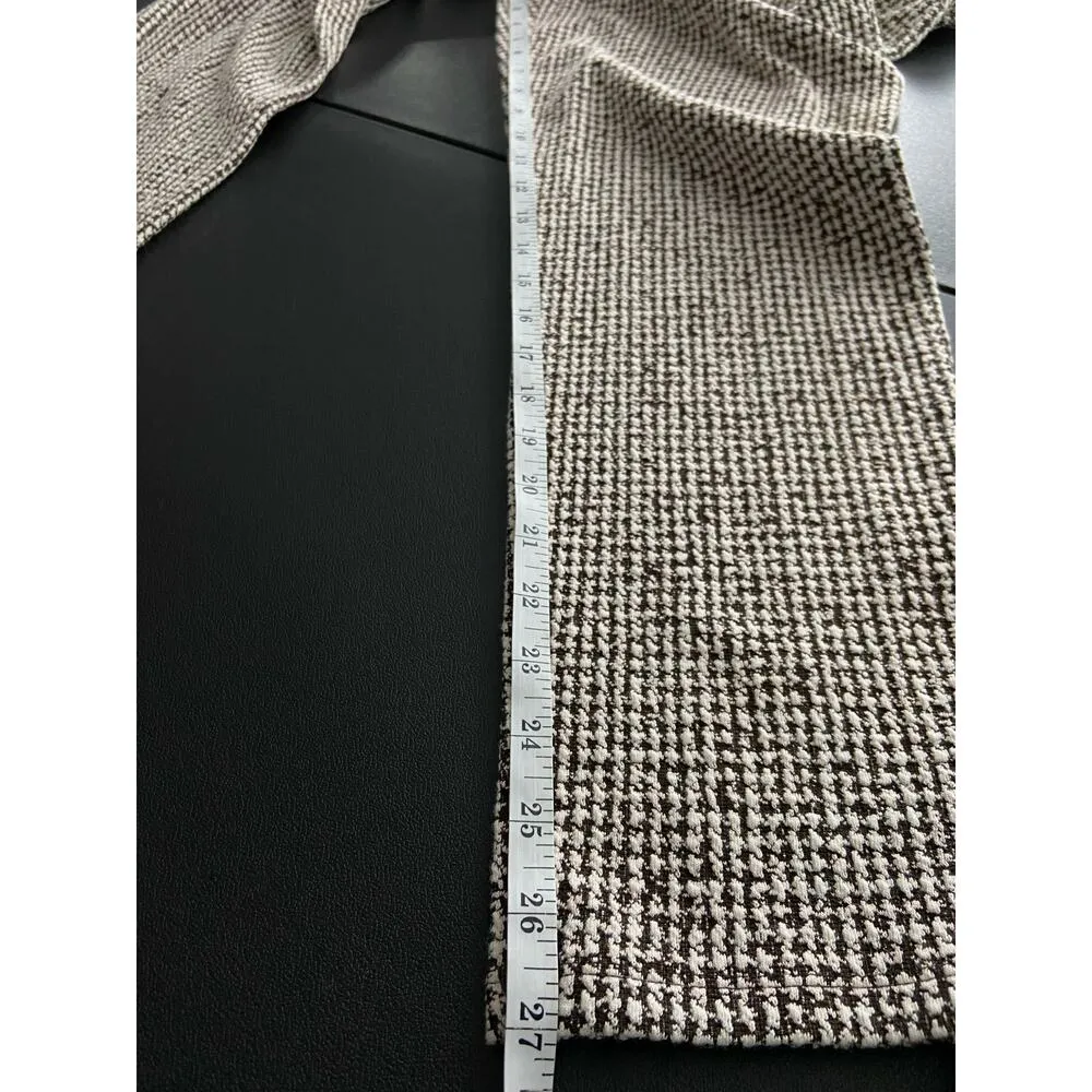 Michael Kors Slacks Pants Womens L Chocolate Houndstooth Taper Mid Rise NWT $110 - Image 9
