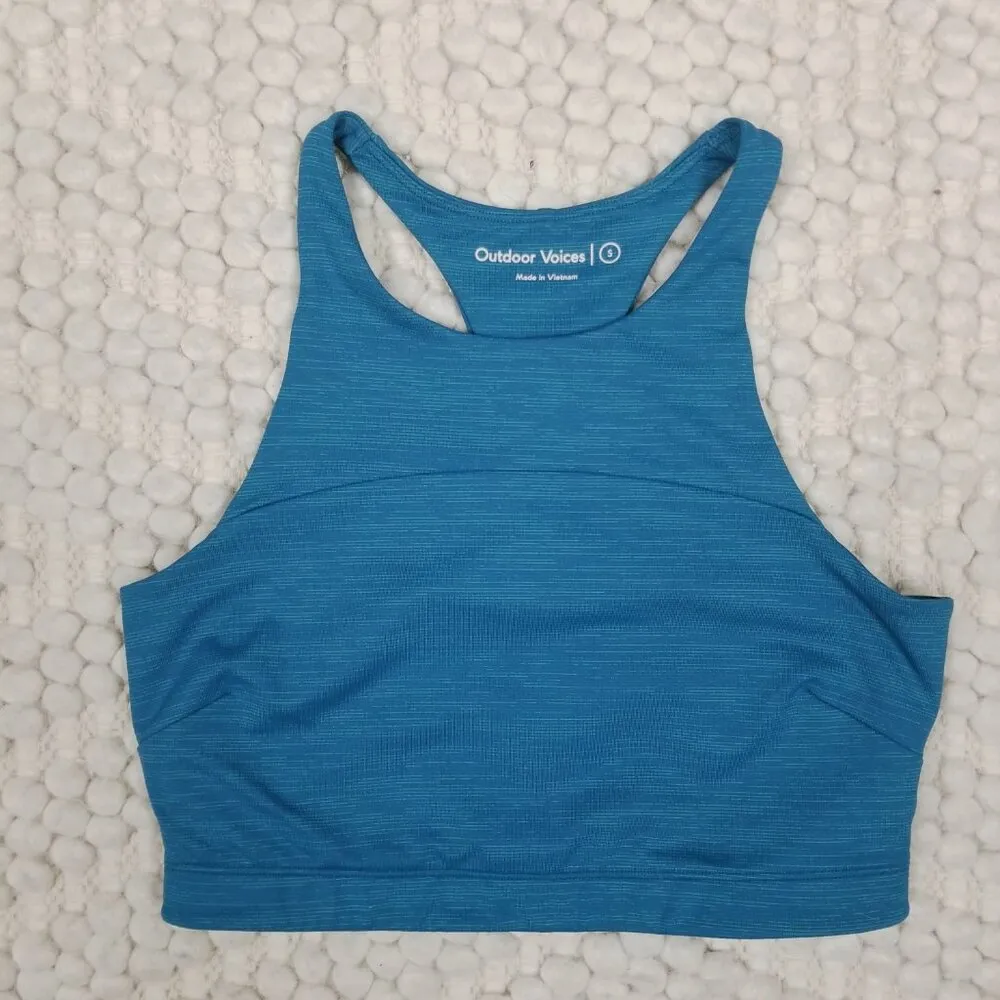 Outdoor Voices Move Free Tech Sweat Crop Top Gulf Teal Sz Small - Image 5