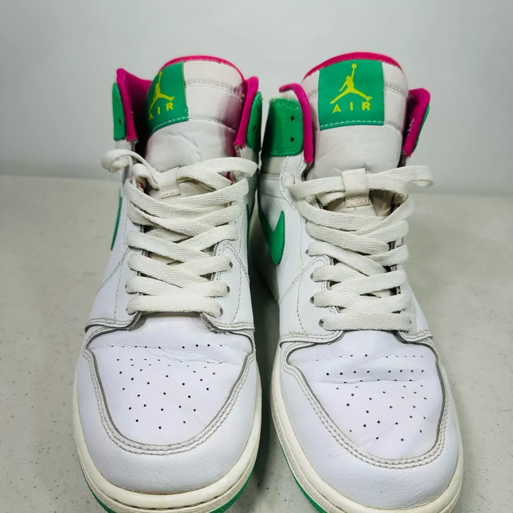 Air Jordan 1 Retro High GG Easter White Gamma Green Pink Size 7Y 332148 134 - Image 2