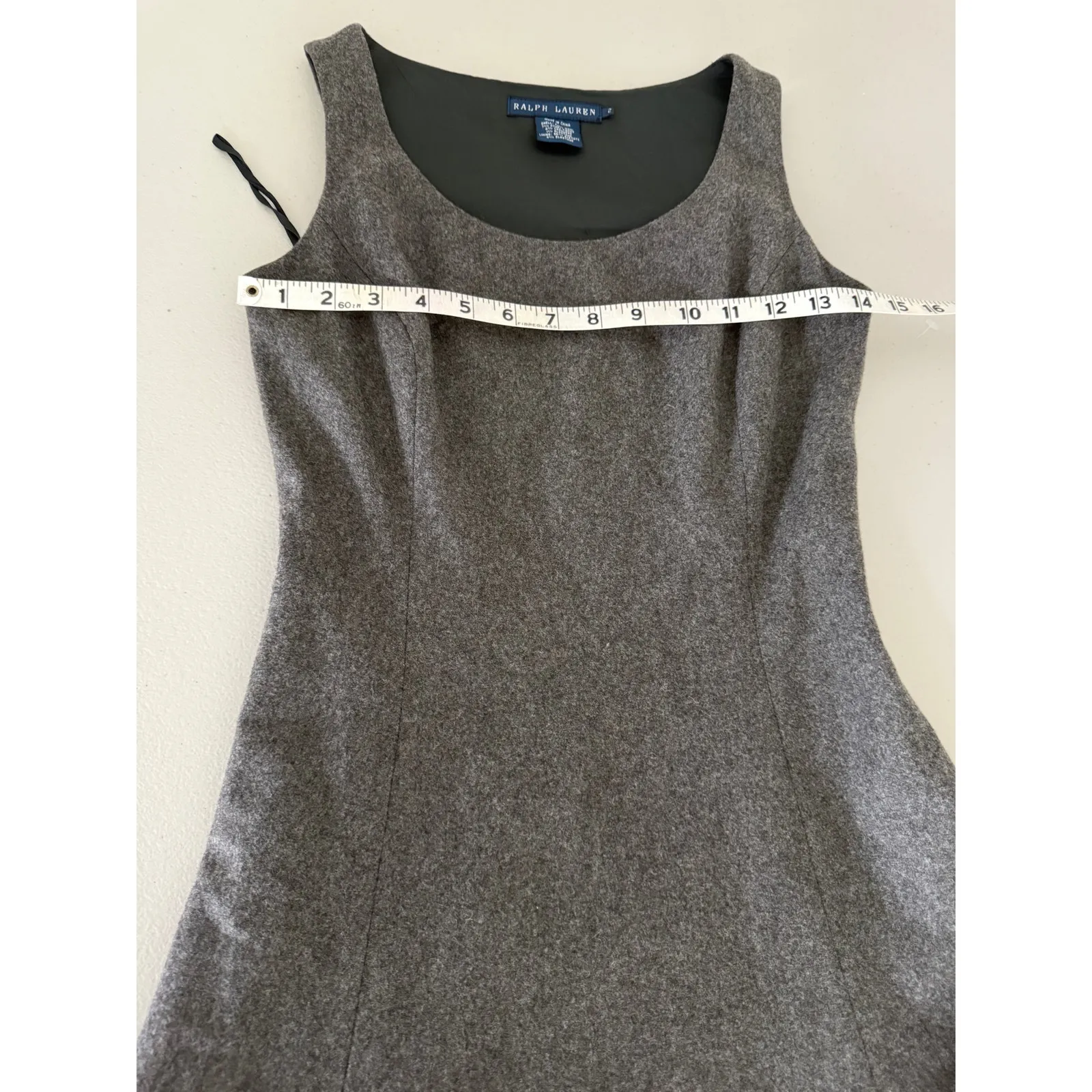 Ralph Lauren Women's Gray Classic Staple Wool Cashmere Fit and Flare Dress 2 - Image 5