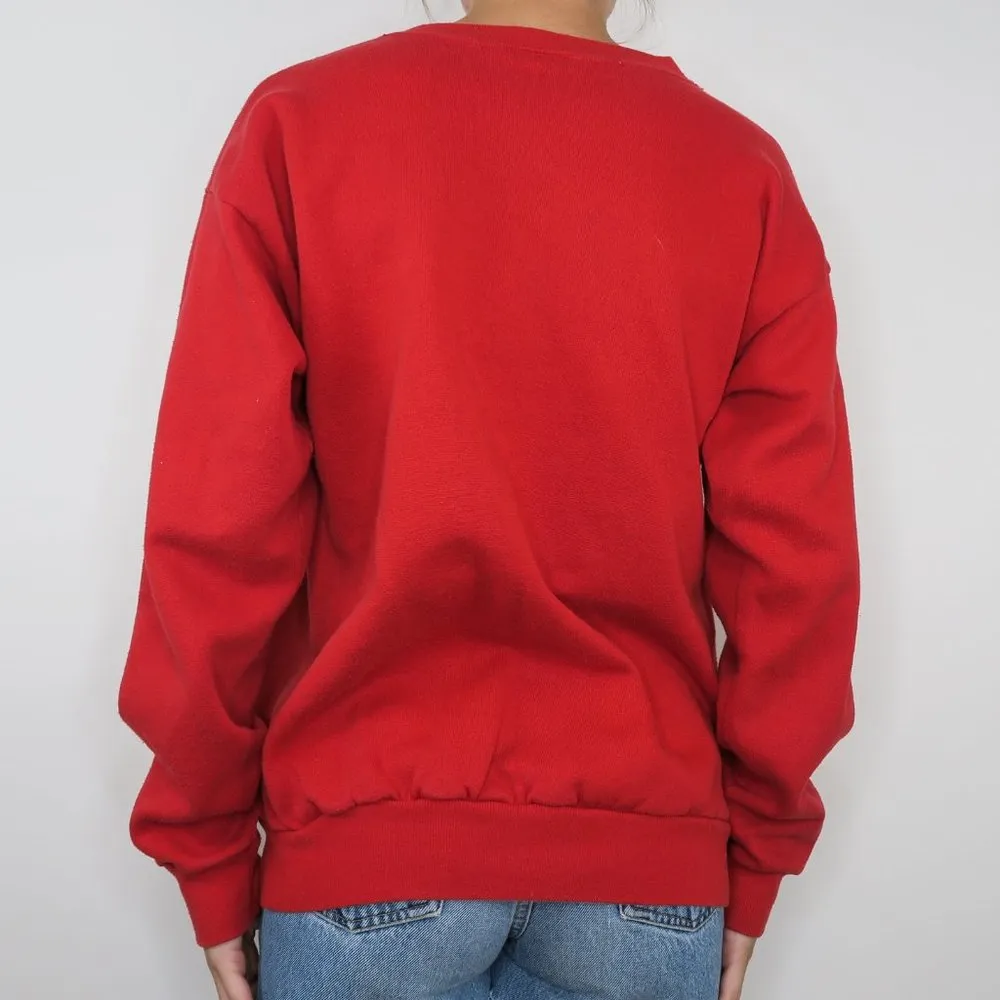 Vintage 70s Peanuts Snoopy Joe Claus Christmas Sweatshirt Size M - Image 6