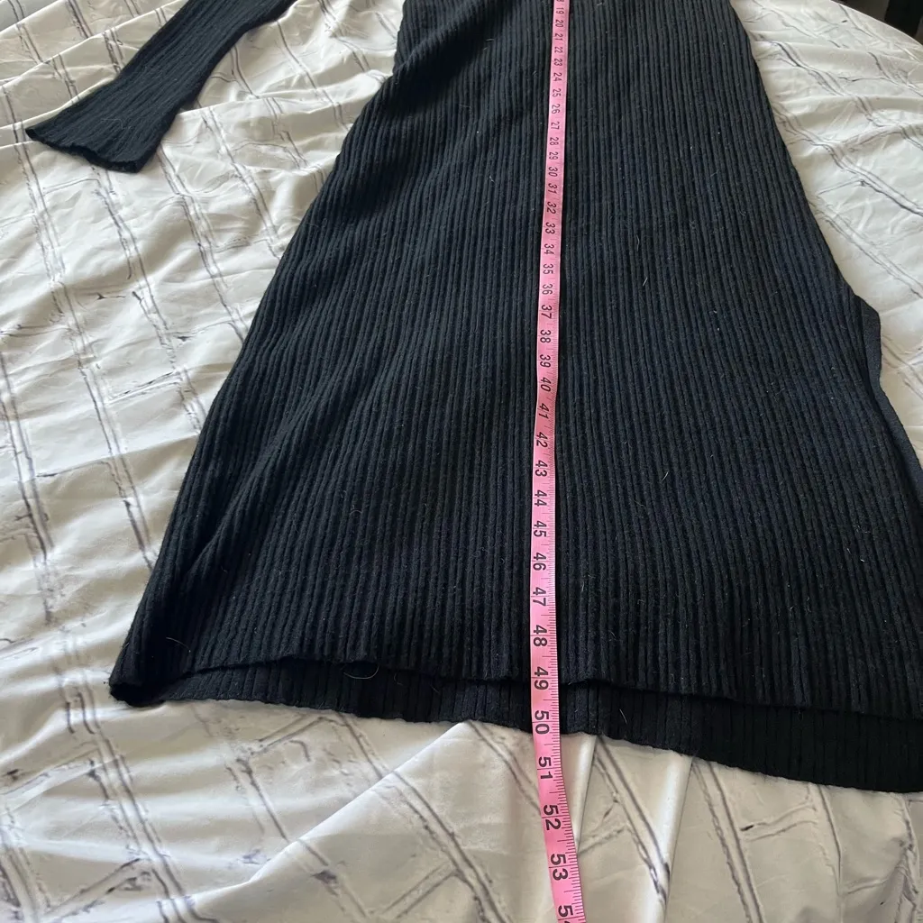 ASOS DESIGN Maternity Black Ribbed Long Sleeve Maxi Dress Women’s US 8 Minimal - Image 10