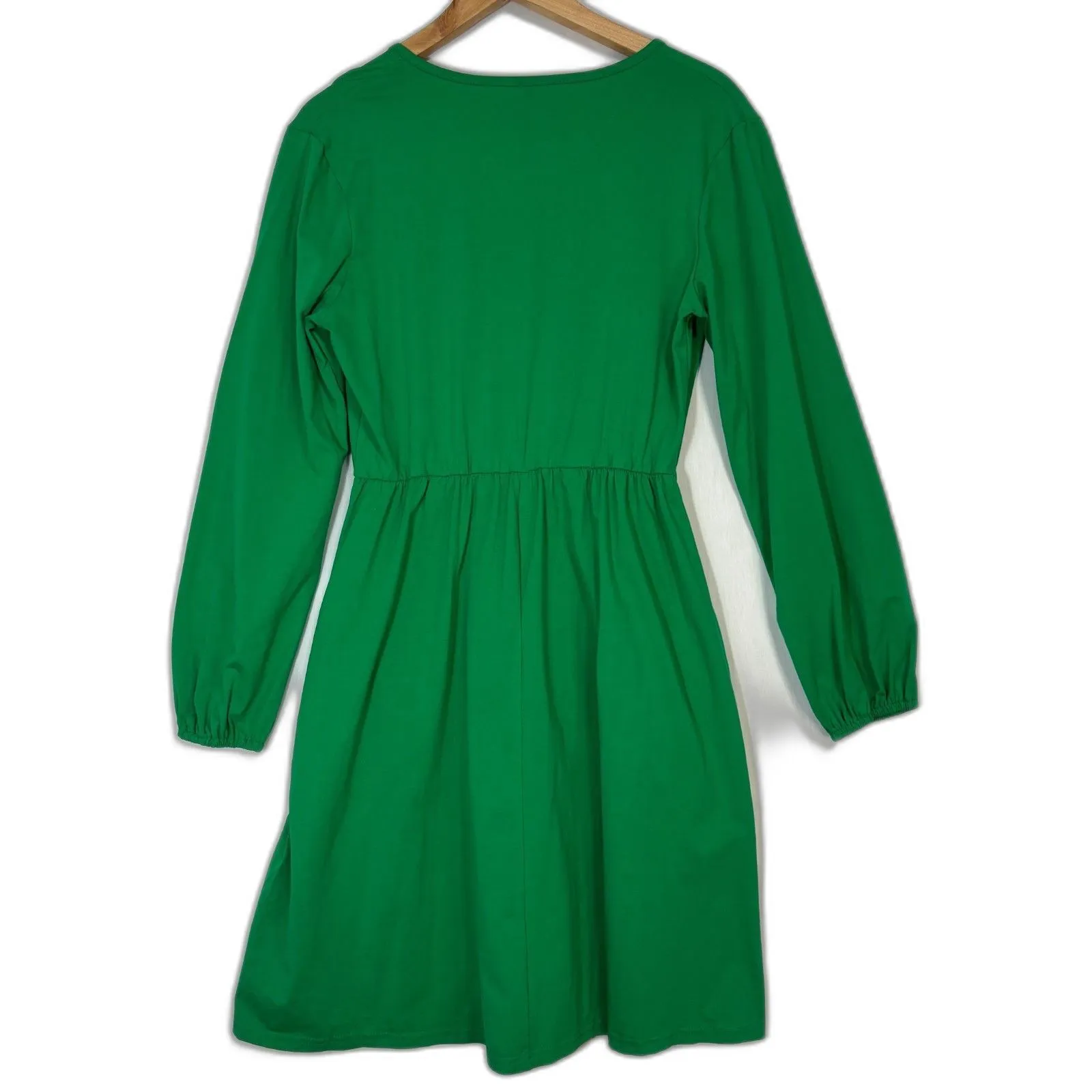 NWT Womens Wrap Dress Green Midi Pockets Minimalist Classic Career Party Sz XL - Image 3