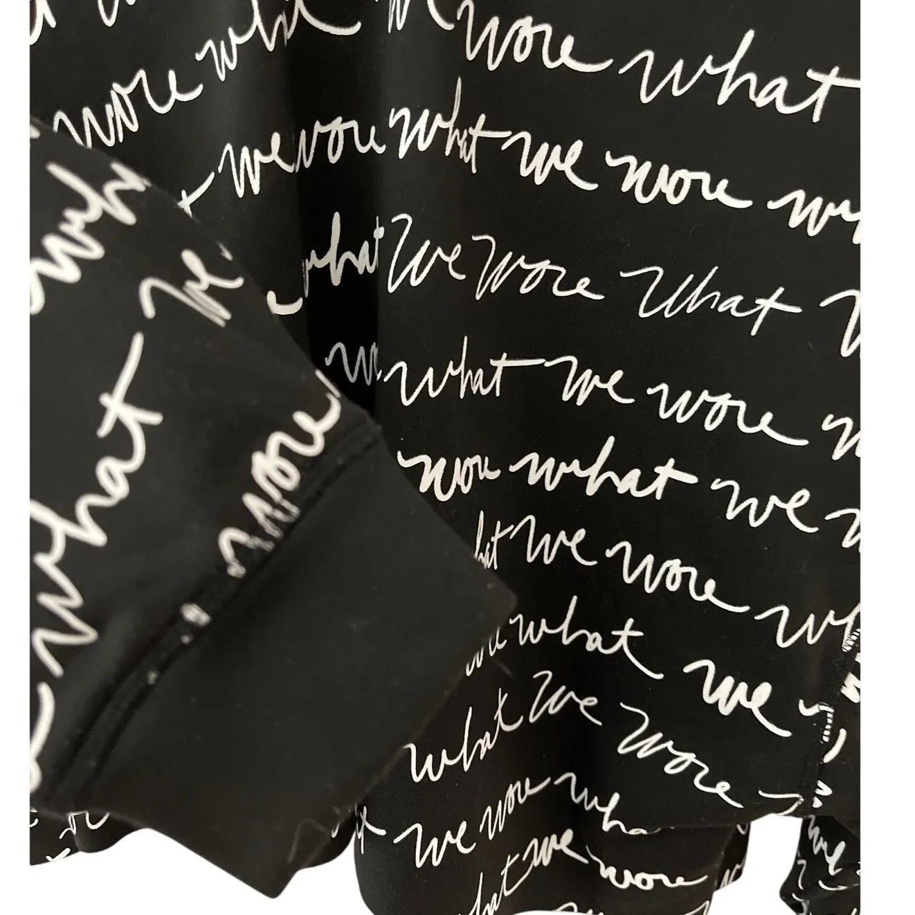We Wore What Black & White Logo Scribbled Oversized Cropped Sweatshirt Size XS - Image 4