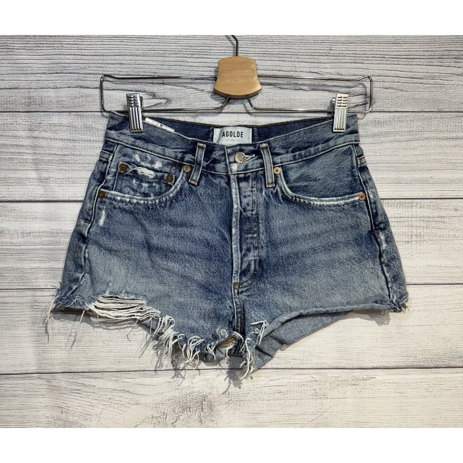 Agolde Woman’s Parker Vintage Cutoff Denim Short Swapmeet - Size 24 -A026 E-811 - Image 5