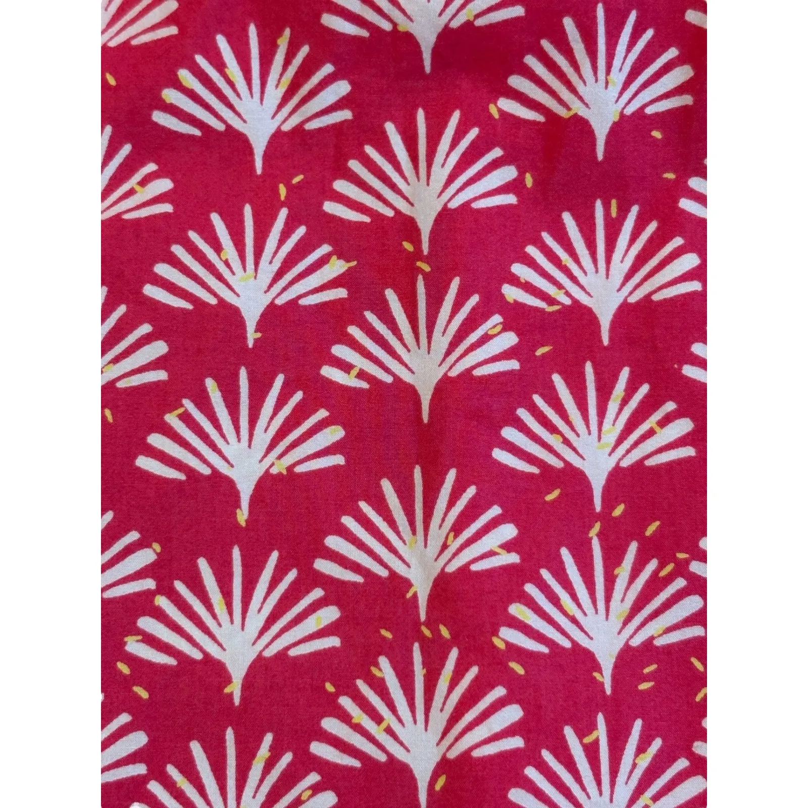 Talbots Pink White‎ Fan Print Tunic Top Lace Trim Split Side Women Size Large - Image 6