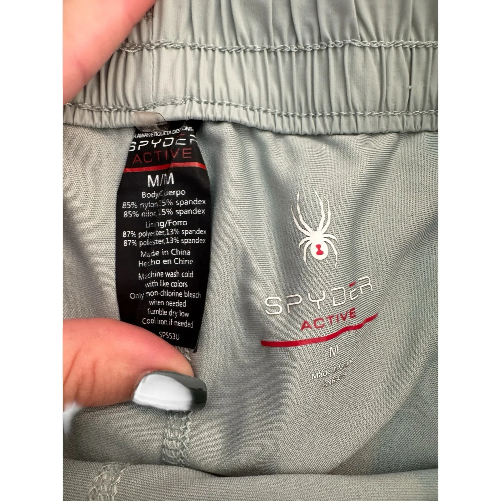 Spyder Active 2-in-1 Running Shorts Seafoam Green Women’s Medium Lightweight - Image 3