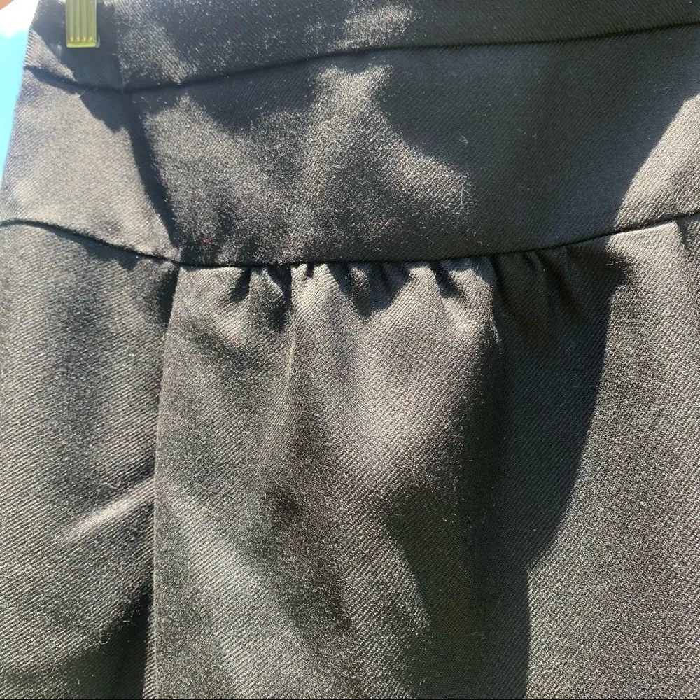 Ann Taylor LOFT Wool Blend Career Black Pleated Mini Skirt 8 - Image 4