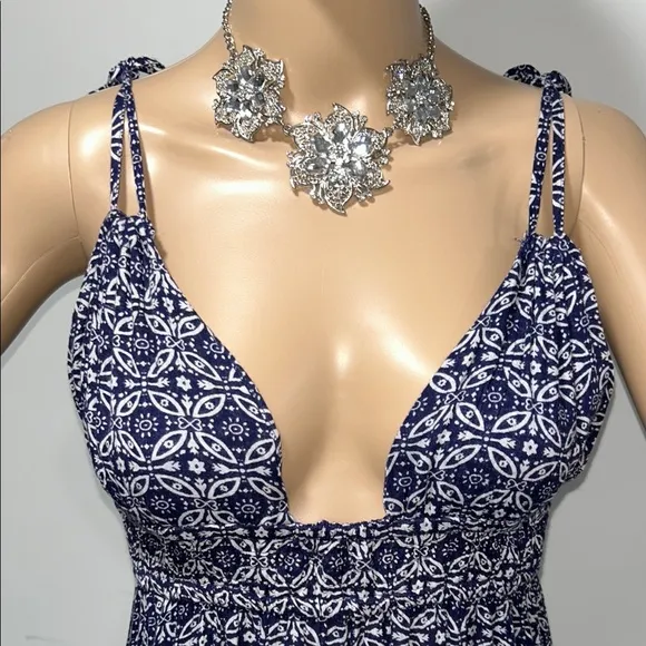 Lulu's Blue and White Sleeveless Maxi Sundress - Image 2