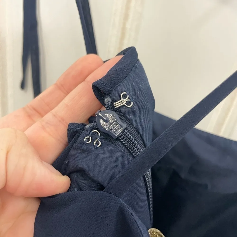 Jenny Yoo Blue Tie Strap Short Dress 817 - Image 6