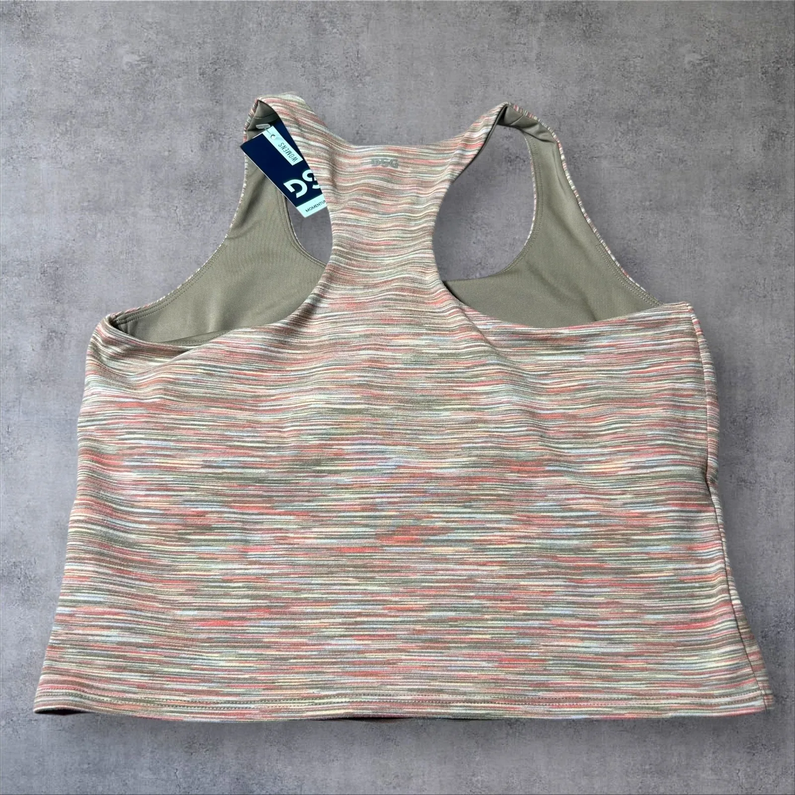 NEW DSG Momentum Crop‎ Tank Top Womens Medium Tan Space Dye Moisture Wicking UV Brown - Image 2