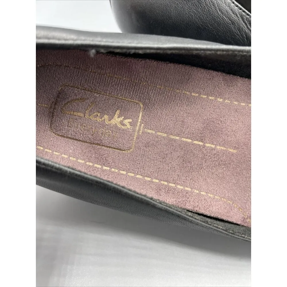 Clarks Womens‎ 9 Shoes Everyday Black Leather Heels Pumps Career Office Work - Image 3