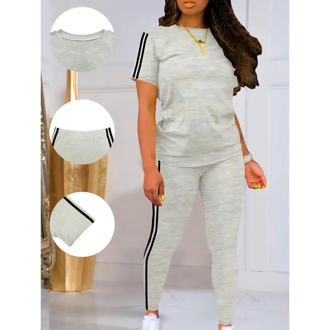 Shein 2X Heather Gray Lounge Set T - Image 2