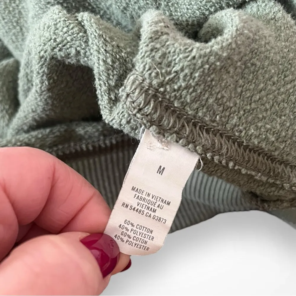 AERIE Women's Green Cropped Hooded Sweatshirt Medium‎ | GUC - Image 6