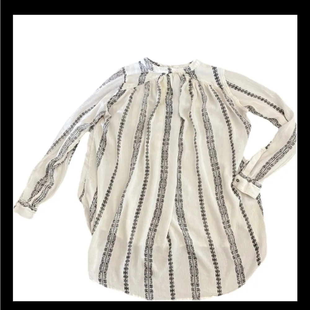 FP Shibori Magic Gauze Button Up Vanilla Combo Top XS XC - Image 7