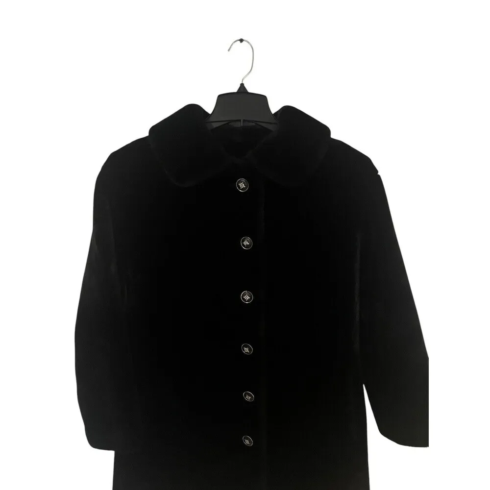 Vintage Borgazia by Sportowne Black Faux Fur Coat Jacket Size Large Mob Wife - Image 3