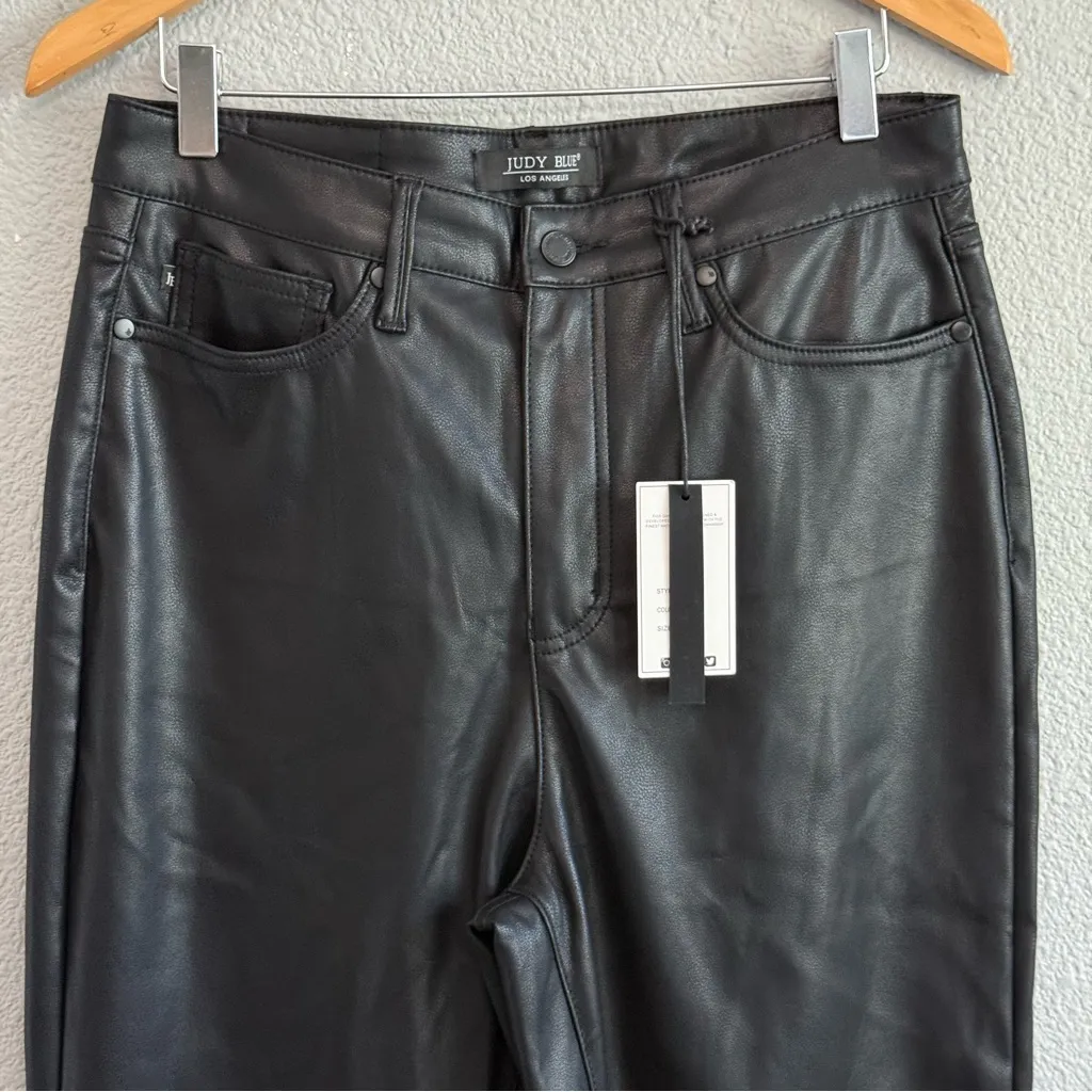 Judy Blue Faux Leather Pants‎ Size 9/29 Straight Leg NWT Style JB88755 - Image 3