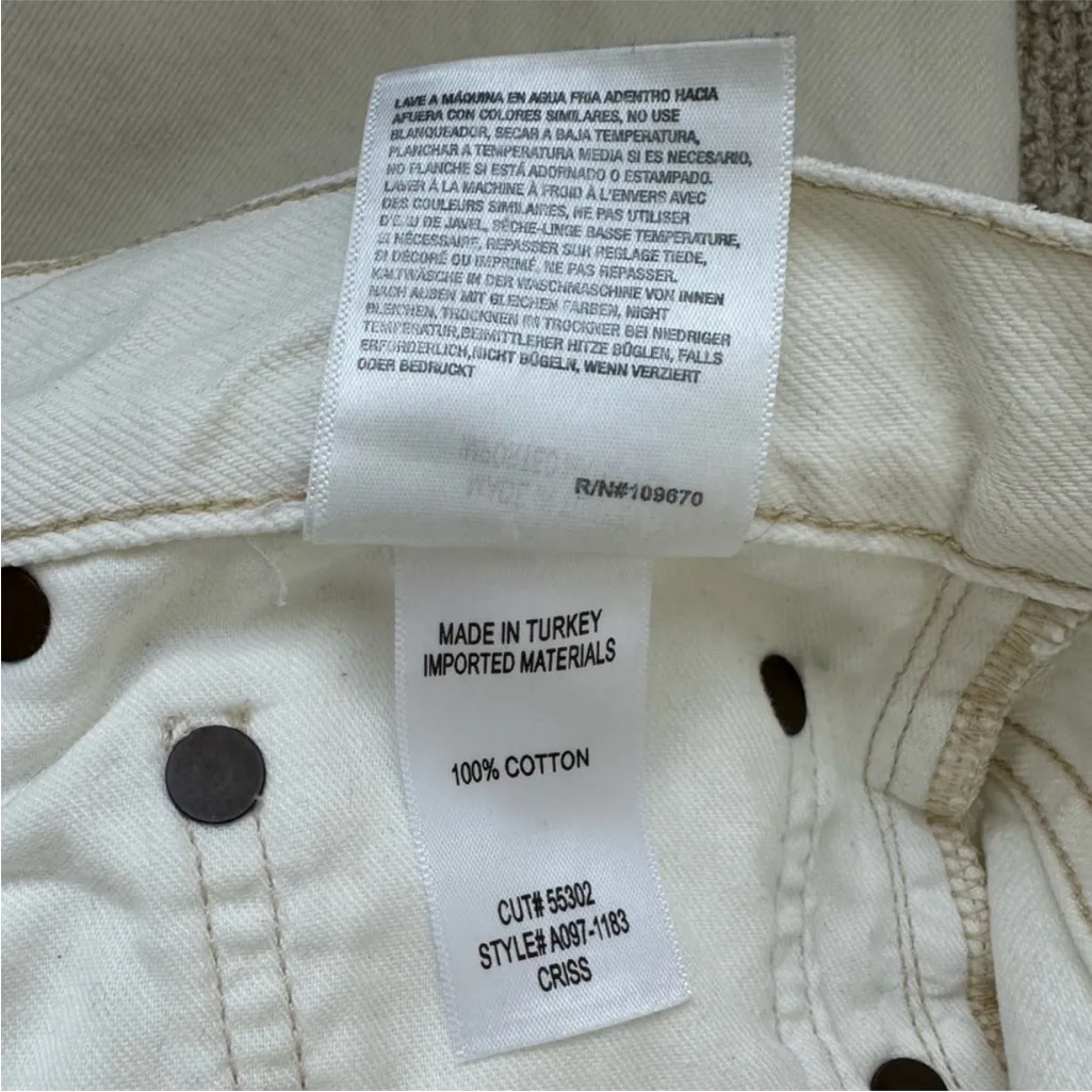 AGolde Crisscross Jeans Cream - Image 7