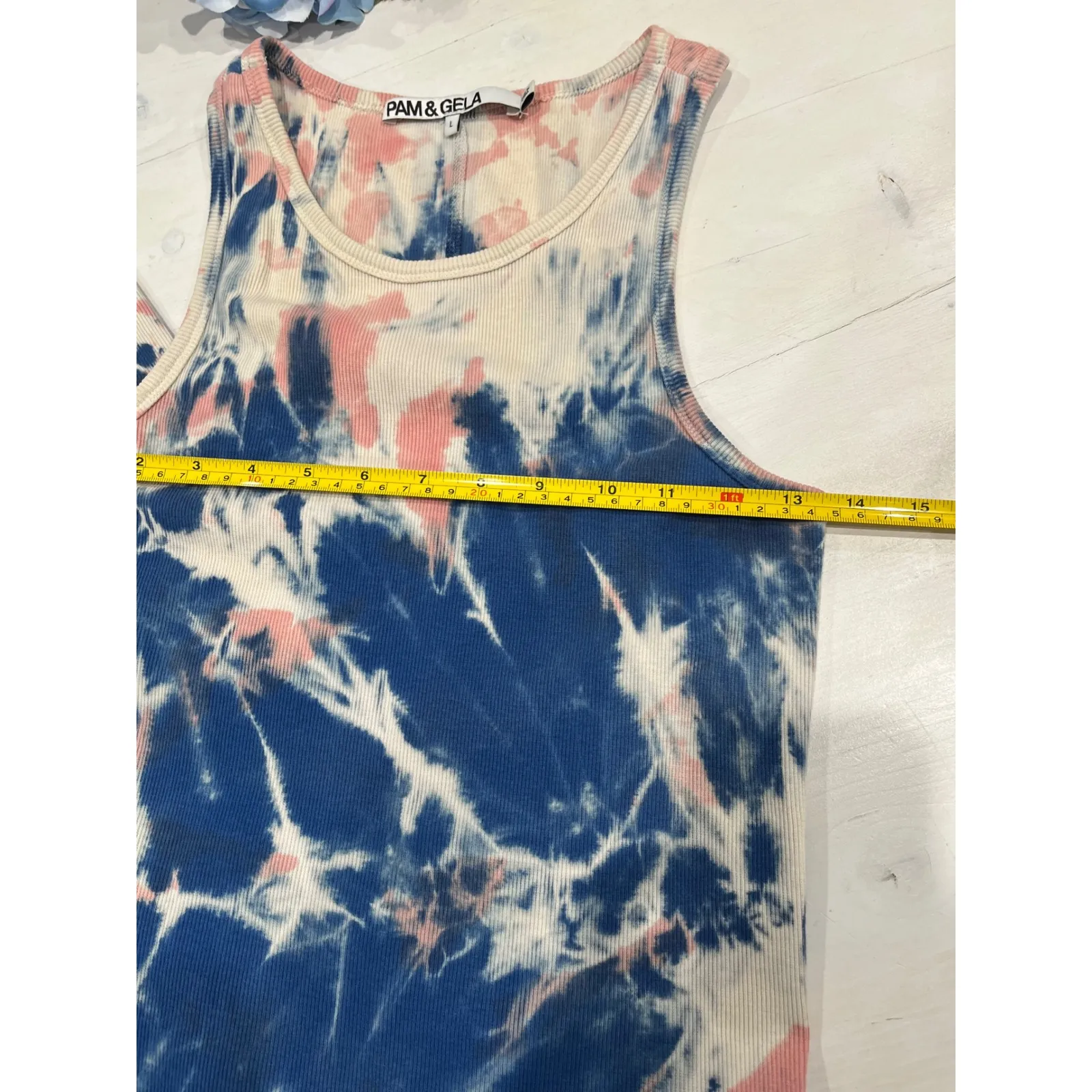 Pam & Gela Tie Dye Maxi Dress Sleeveless Casual‎ Summer Dress Large - Image 4