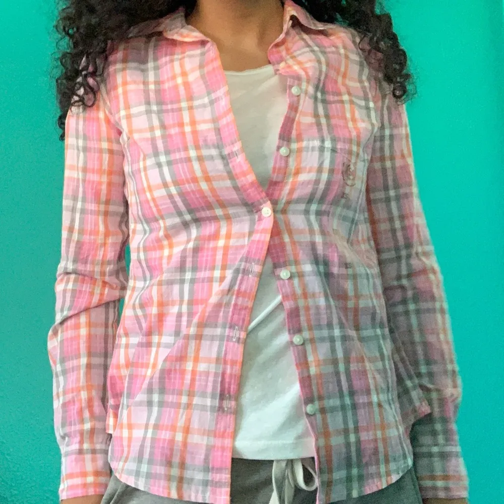 pink plaid button down - Image 5