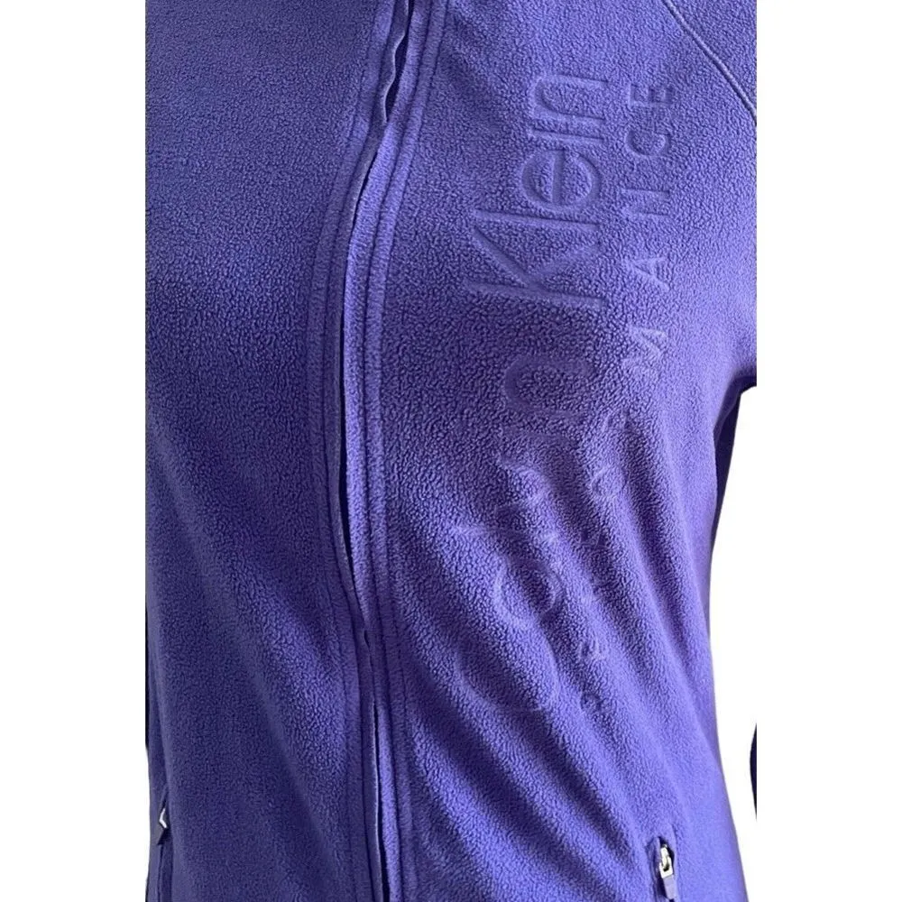Calvin Klein Full Zip Fleece Jacket Small Purple Pockets Running Lightweight - Image 4