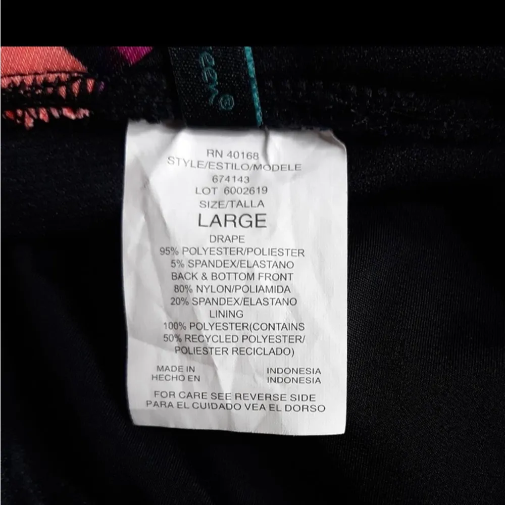 NWOT Kona Sol One Piece Floral Tank Swimsuit Sz L - Image 6