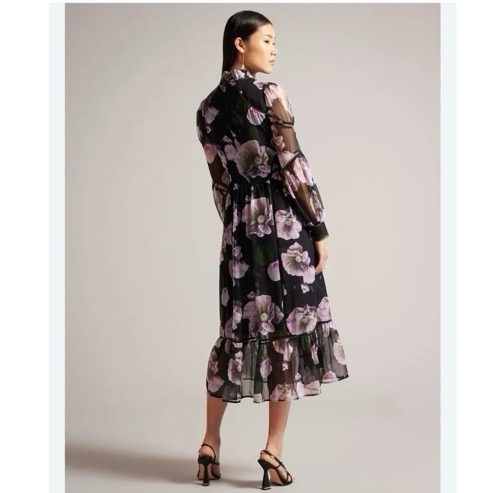 NEW Ted Baker Pohlley Ladder Trim Midi Dress Size 0 - Image 14