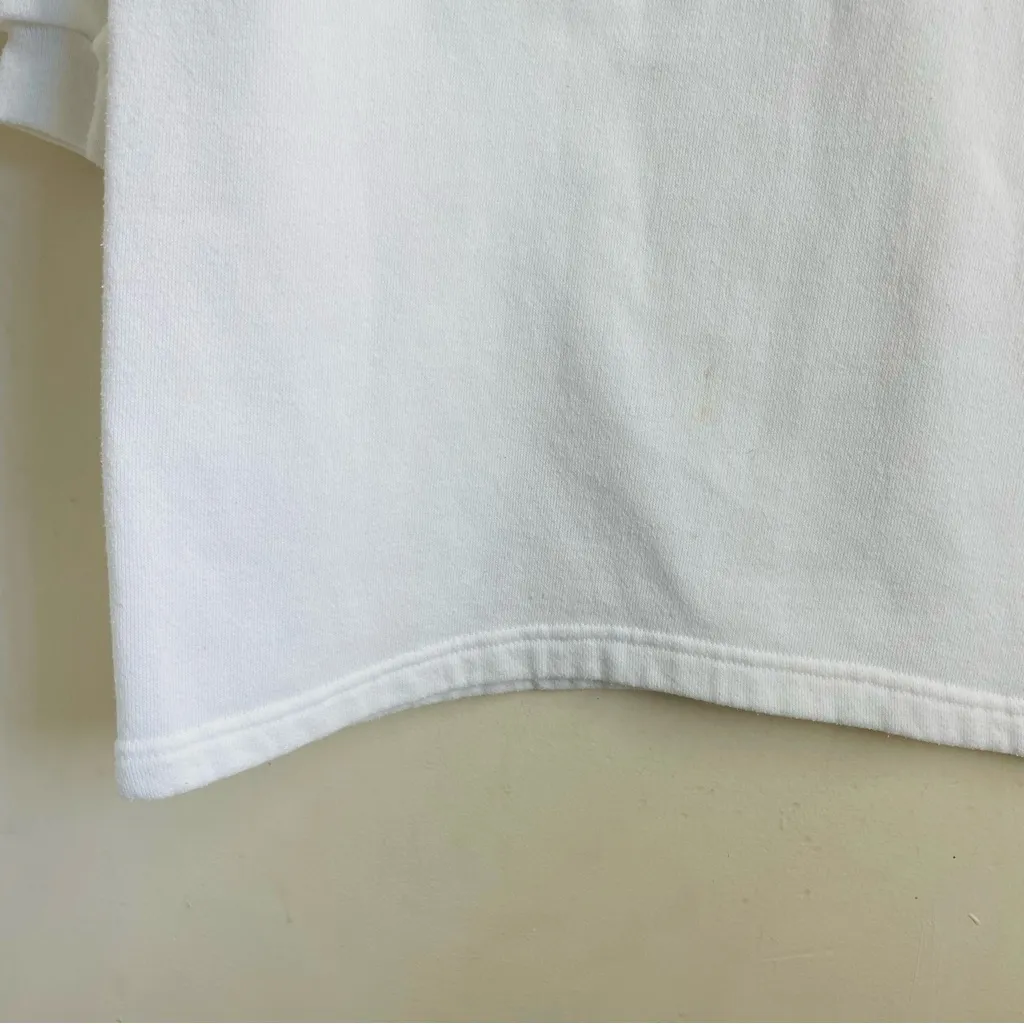 Vtg 90s Floral Patchwork Graphic Sweatshirt / Sweatshirt Dress White S/M - Image 12