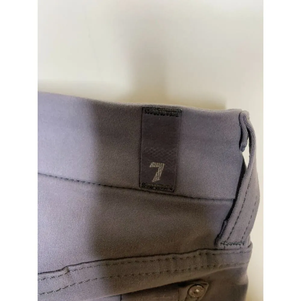 7 for all Mankind Womens 26 Jeans Malhia Kent Metallic Silver Coated Gray Slim - Image 7